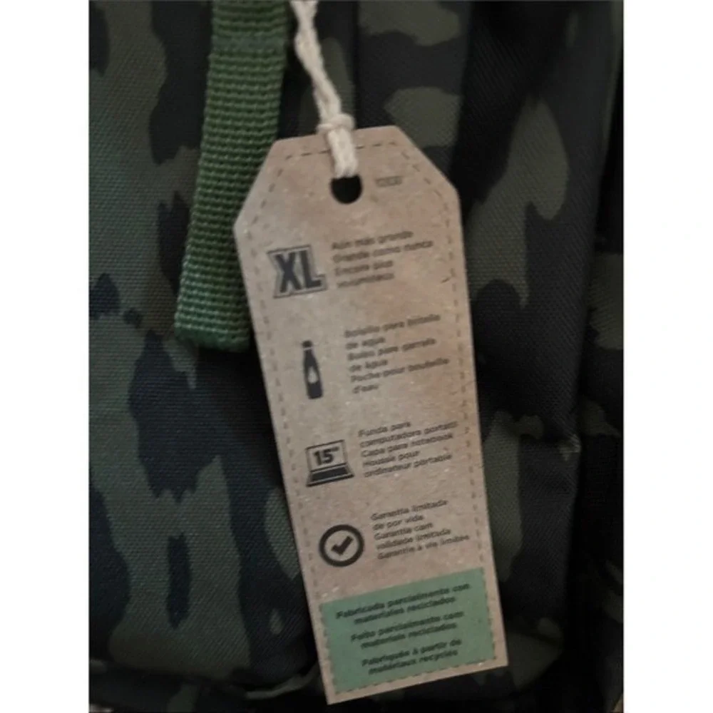 Jansport Big Student Backpack XL Olive Green Camo Illusion 34L Laptop Sleeve NEW